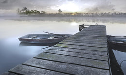 Misty Morning Pier By Mike Calascibetta Giclee Canvas