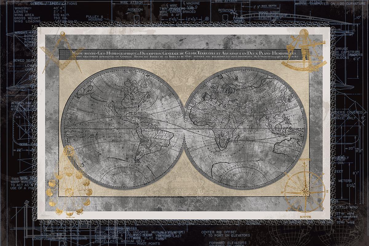 Night World Blueprint By Carol Robinson Giclee Canvas
