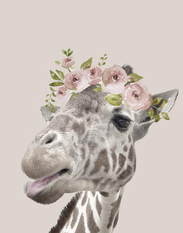 Peek A Boo Giraffe I By Nan Giclee Canvas