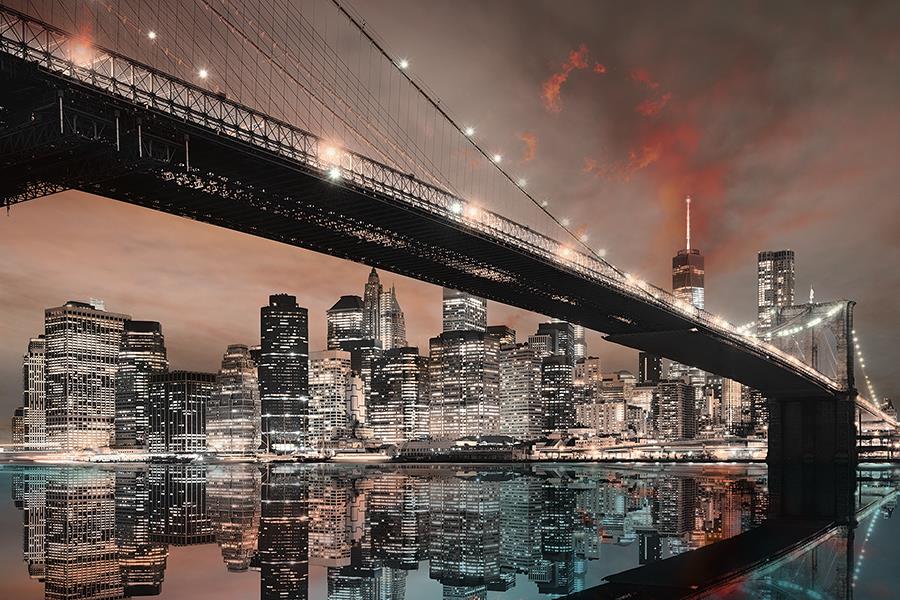 Nyc Reflection By Cad Design Giclee Canvas