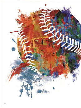 Baseball Splash By Cat Thurman Designs Giclee Canvas