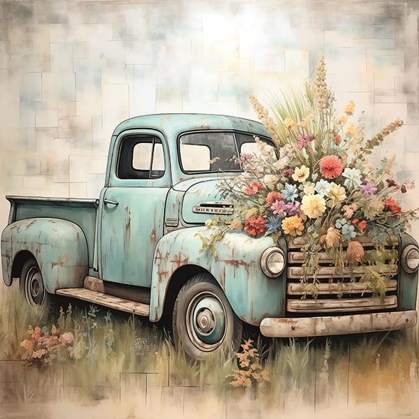 Petals And Pistons By Heidi Kuntz Giclee Canvas