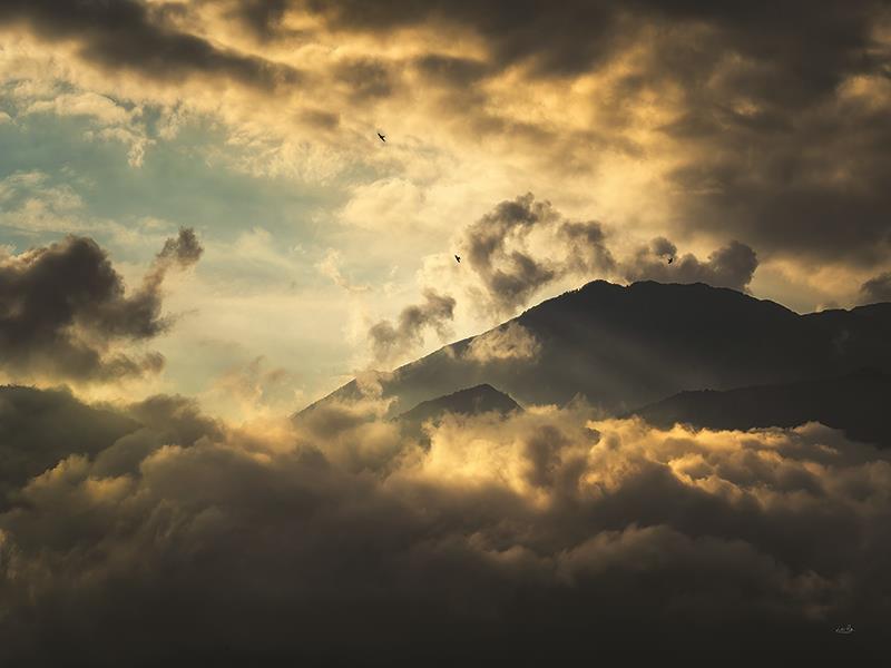 High In The Clouds By Martin Podt Photography Giclee Canvas