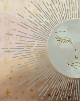 Celestial Blue Sun By Elizabeth Medley Giclee Canvas