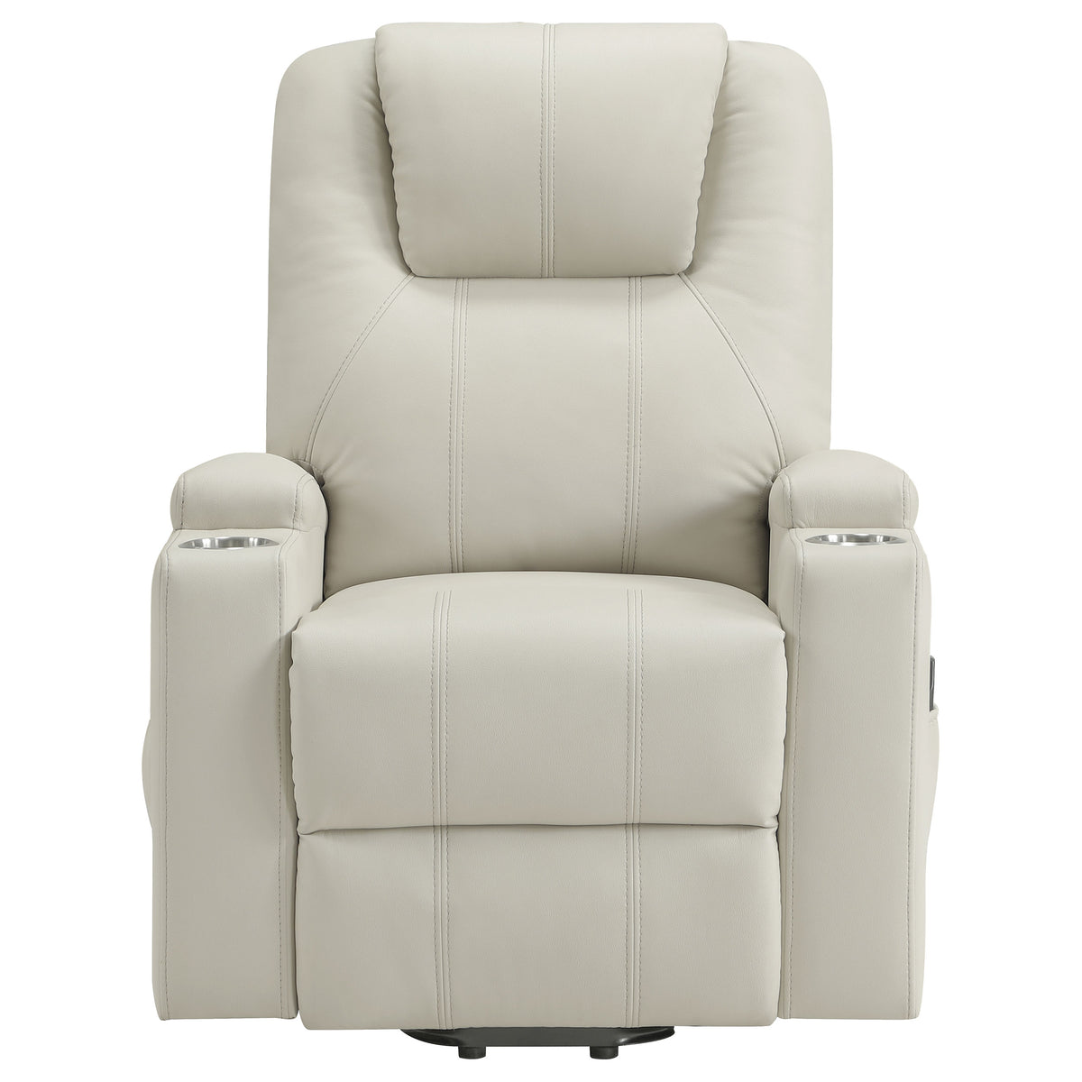 Armstrong Upholstered Power Lift Massage Recliner Ivory