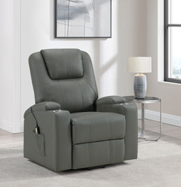 Armstrong Upholstered Power Lift Massage Recliner Ivory