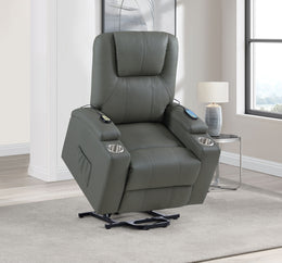Armstrong Upholstered Power Lift Massage Recliner Ivory