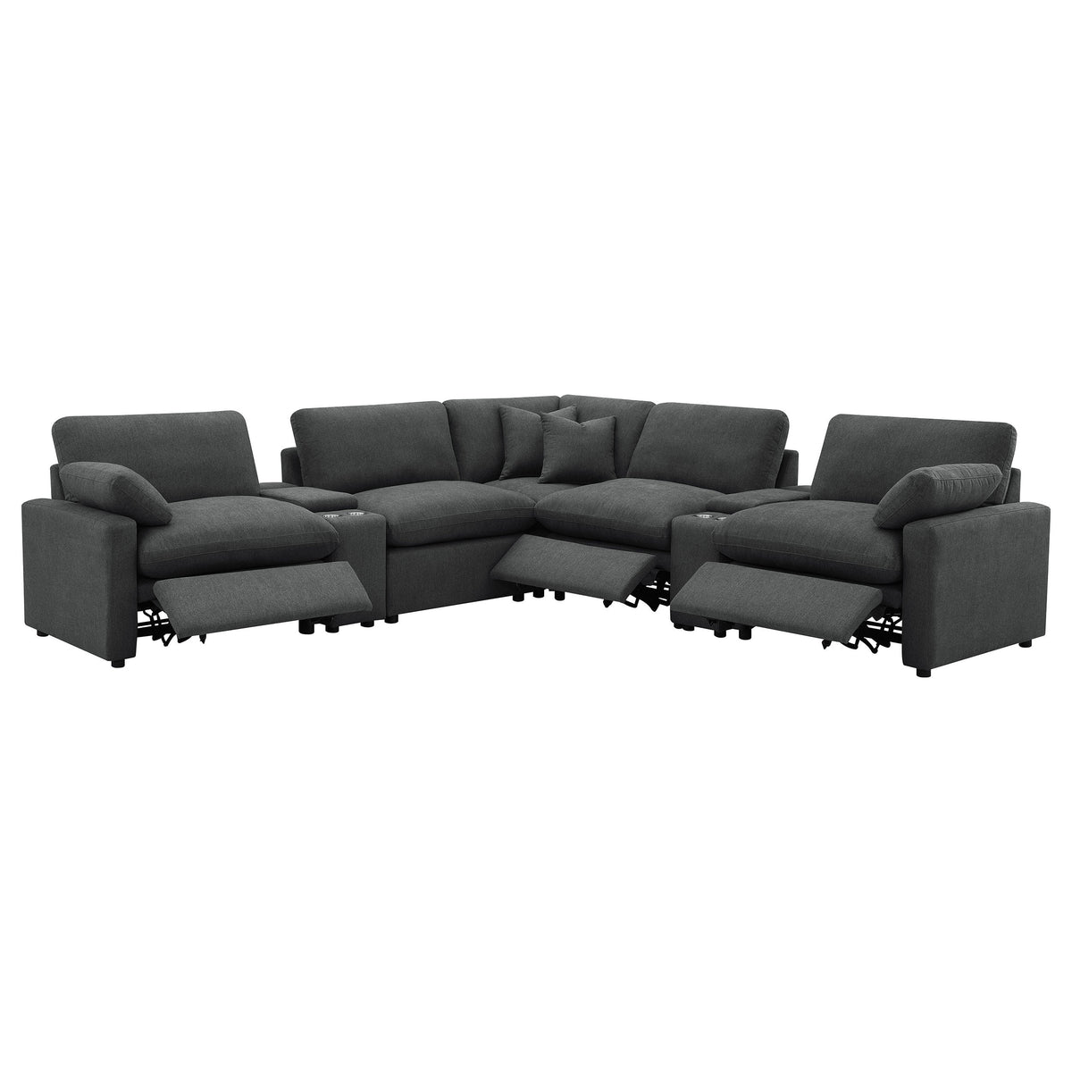 Collins  Modular Power Reclining Sectional Dark Grey