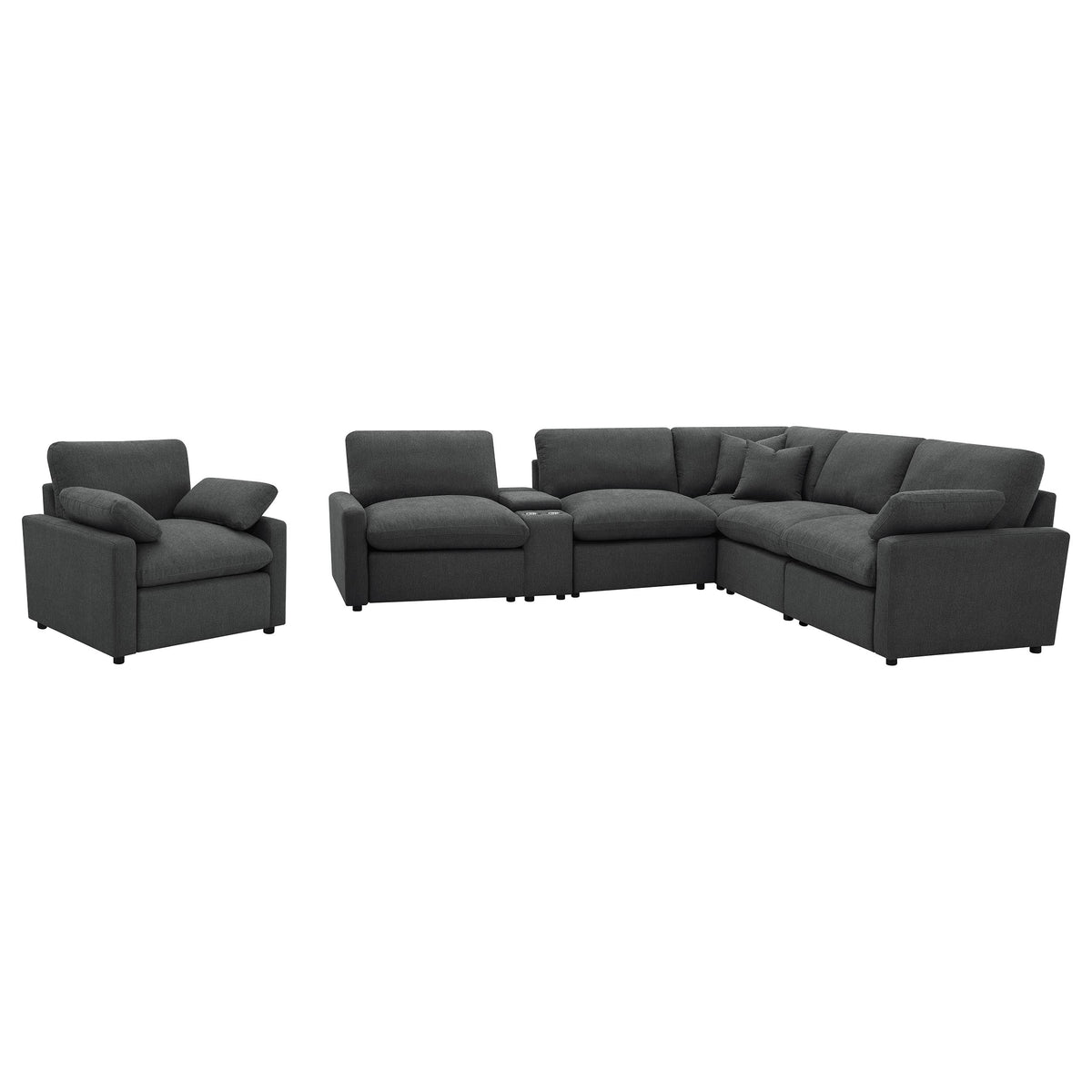 Collins  Modular Power Reclining Sectional Dark Grey