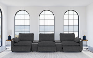 Collins  Power Reclining Home Theater Seating Dark Grey