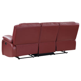 Camila Upholstered Motion Reclining Sofa Black