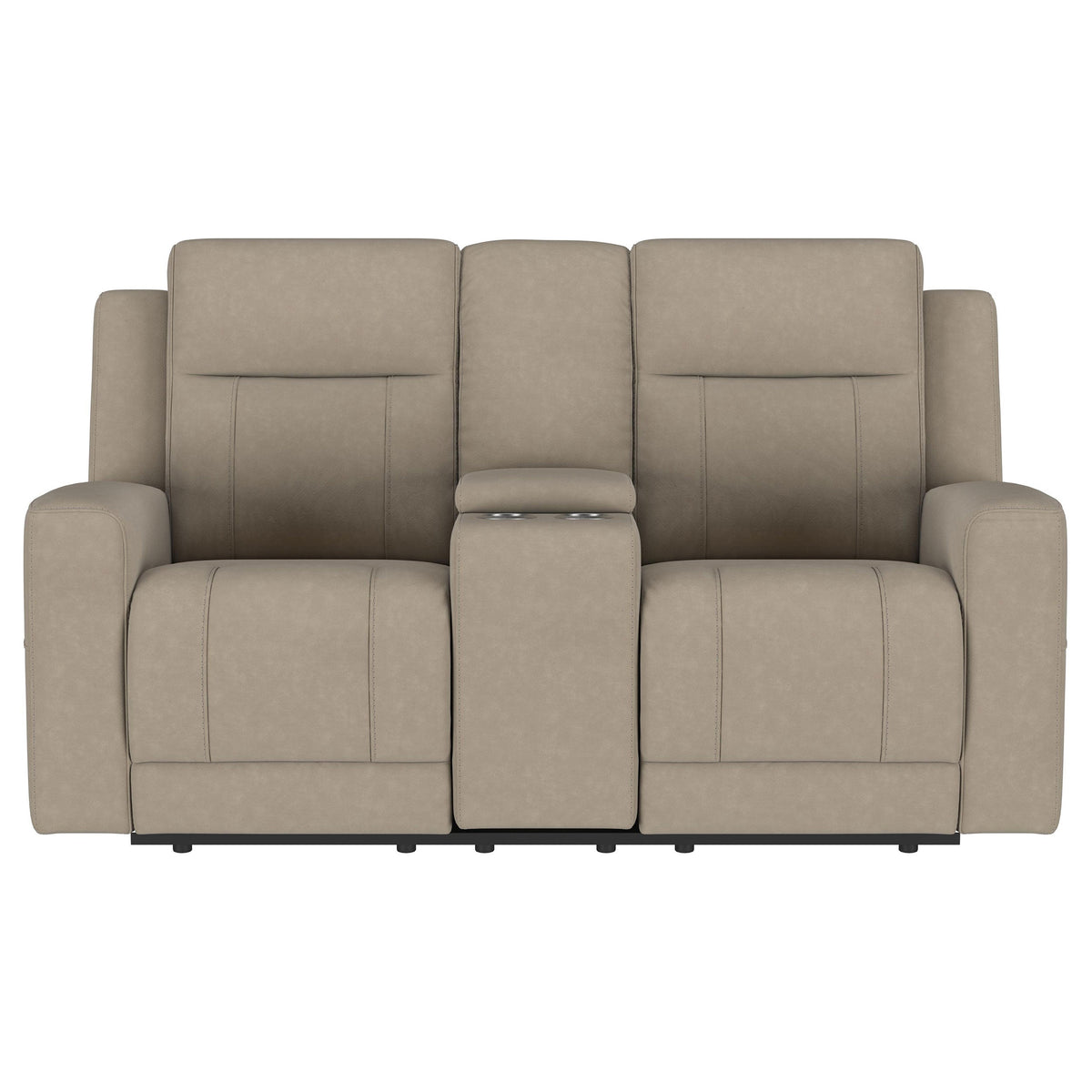 Brentwood Upholstered Motion Reclining Loveseat Taupe