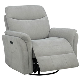 Adler Upholstered Power Swivel Glider Recliner