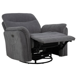 Adler Upholstered Power Swivel Glider Recliner