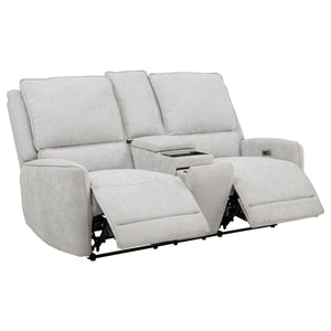 Sylmar Chenille Upholstered Power Reclining Loveseat Grey