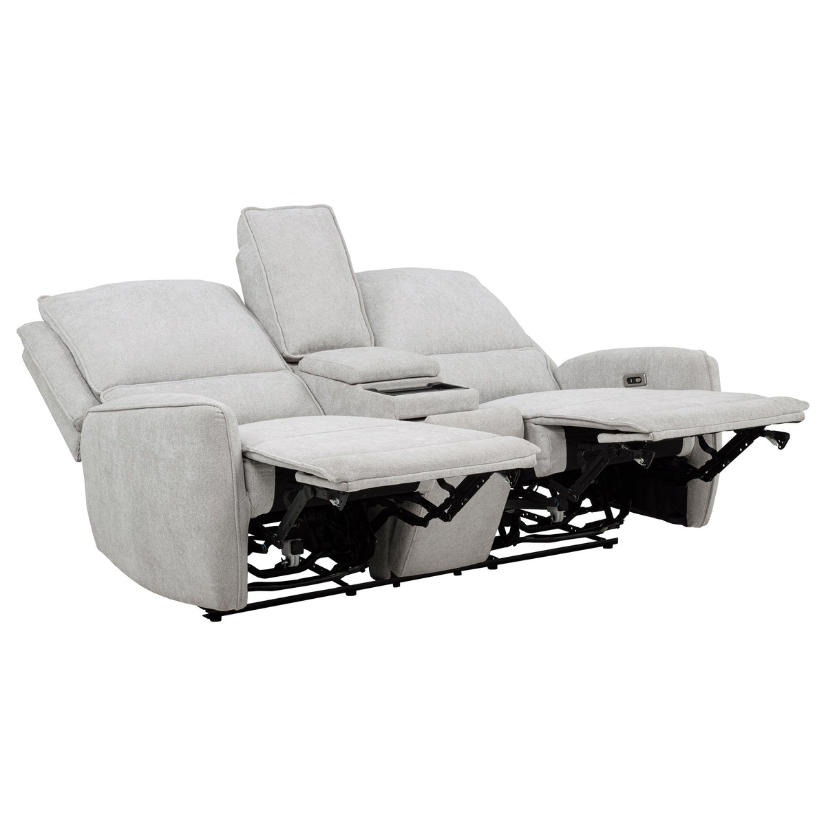 Sylmar Chenille Upholstered Power Reclining Loveseat Grey