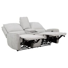 Sylmar Chenille Upholstered Power Reclining Loveseat Grey