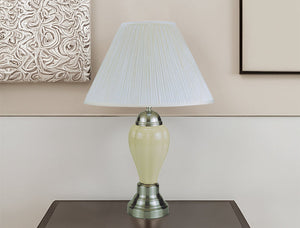26" Porcelain Lamp, Satin Nick