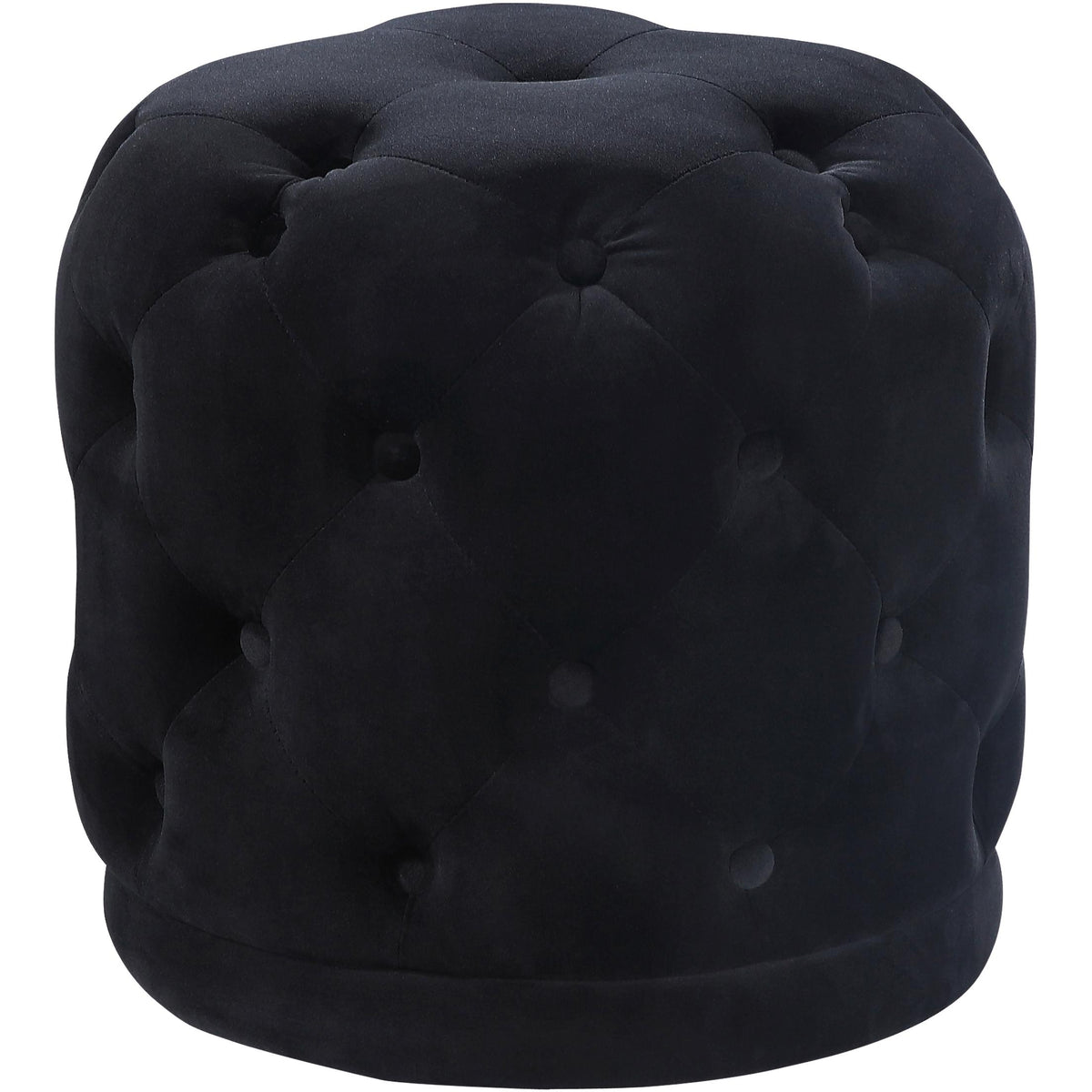 Meridian Harper Black Velvet Ottoman/Stool