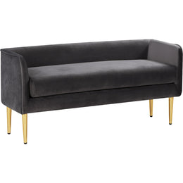 Meridian Audrey Grey Velvet Bench