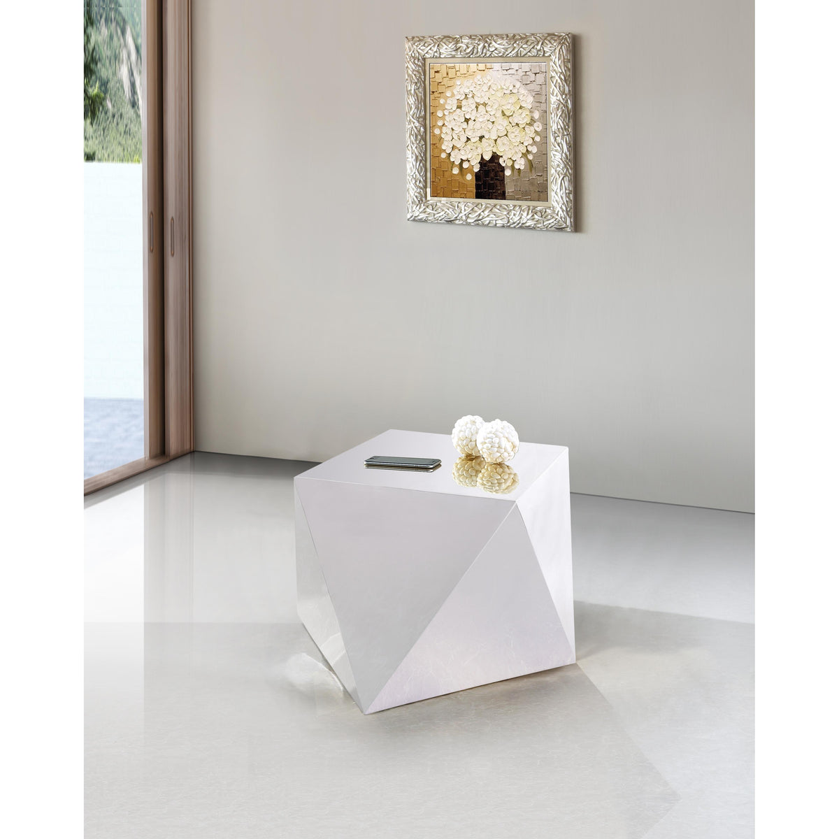 Meridian Gemma Silver End Table