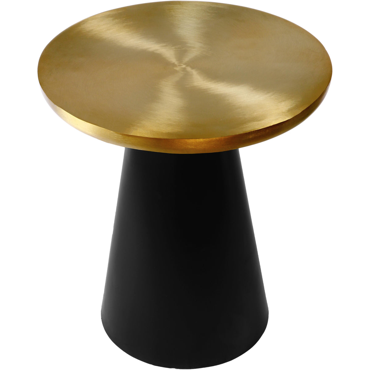 Meridian Martini Brushed Gold/Matte Black End Table