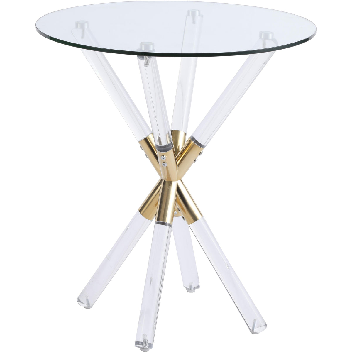 Meridian Mercury Acrylic/Gold End Table