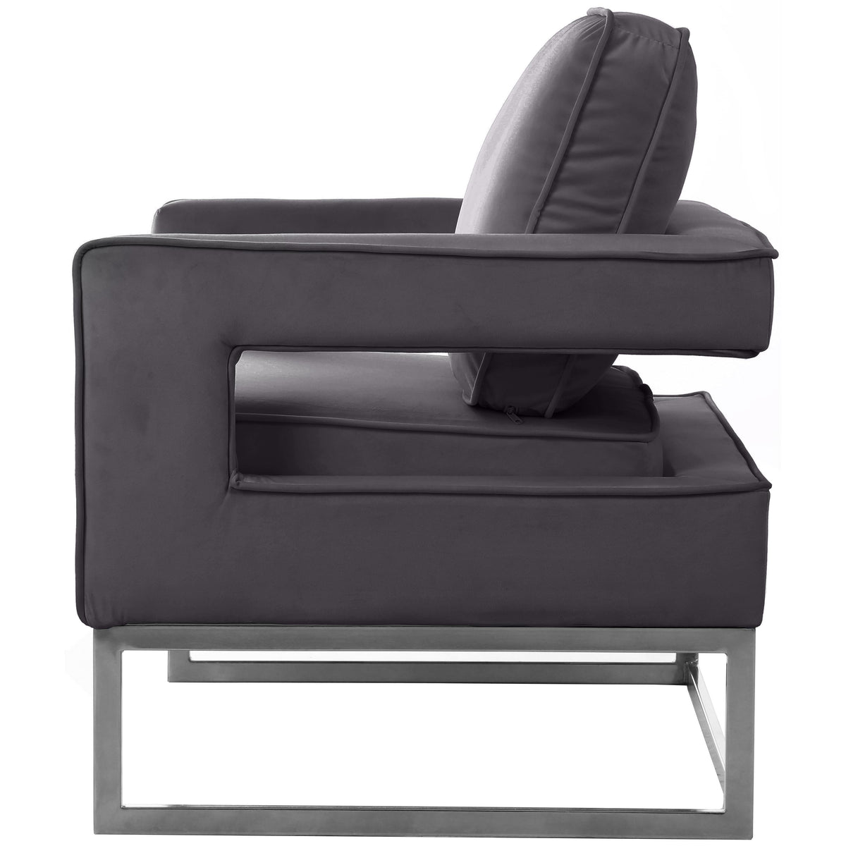 Meridian Noah Grey Velvet Accent Chair