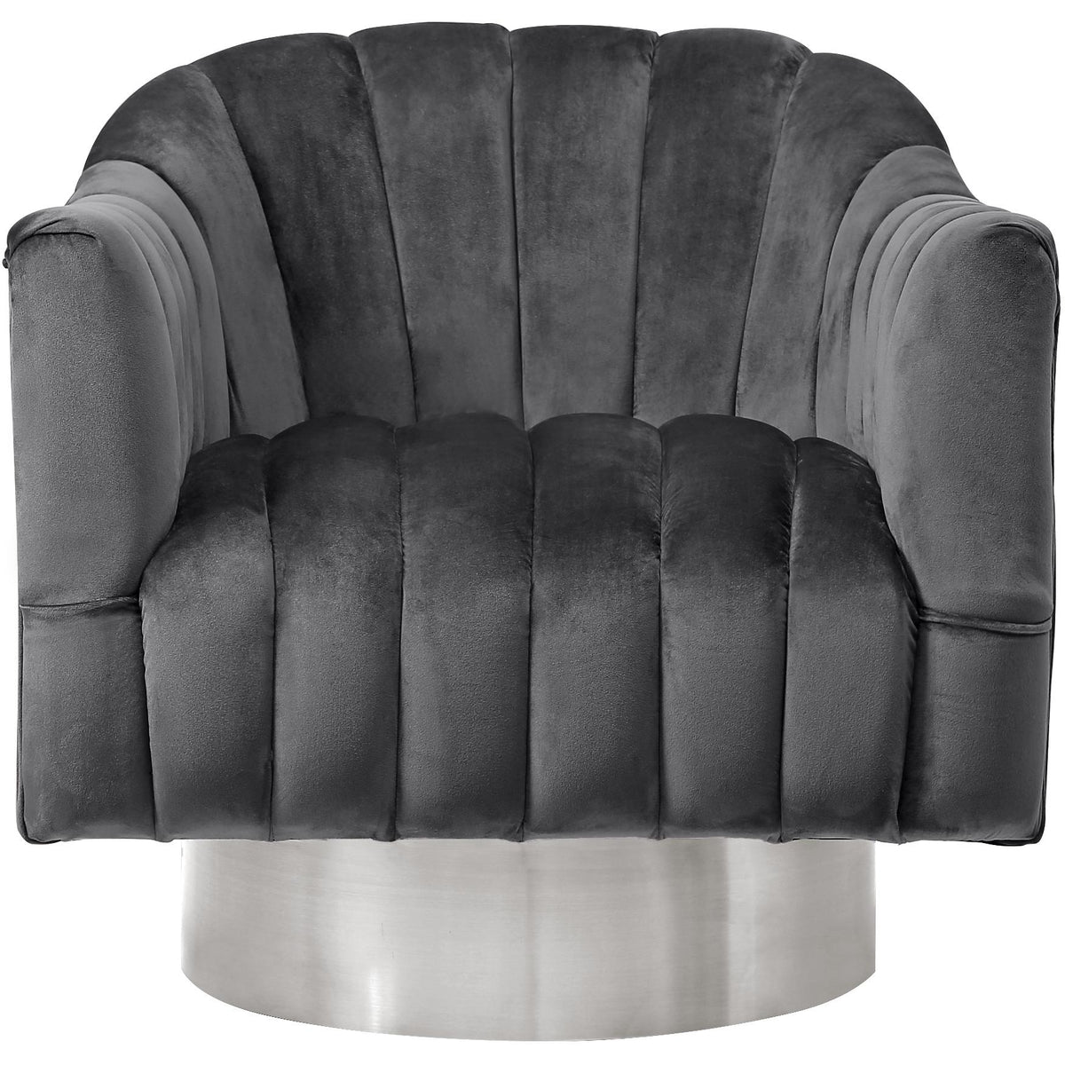 Meridian Farrah Grey Velvet Accent Chair