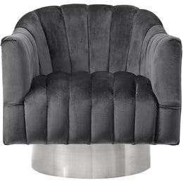 Meridian Farrah Grey Velvet Accent Chair