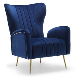 Meridian Opera Navy Velvet Accent Chair