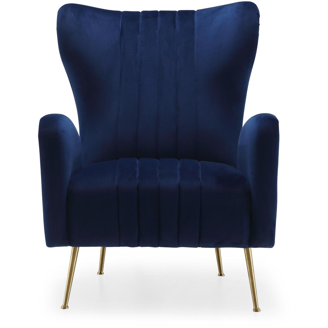 Meridian Opera Navy Velvet Accent Chair