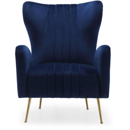 Meridian Opera Navy Velvet Accent Chair