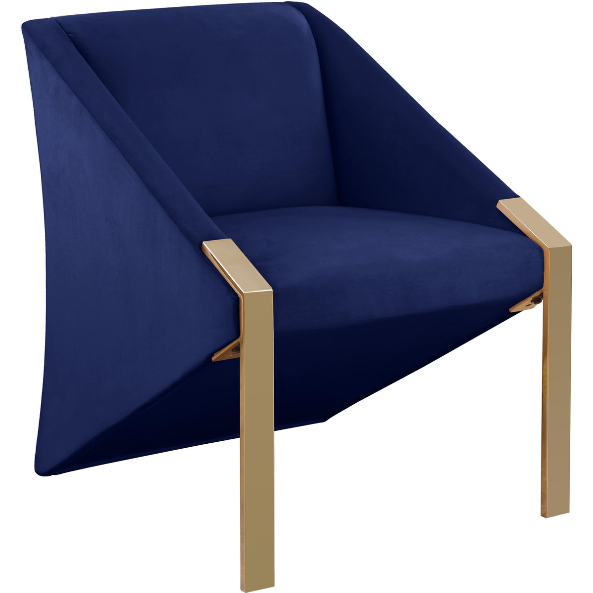 Meridian Rivet Navy Velvet Accent Chair