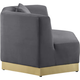 Meridian Marquis Grey Velvet Chair