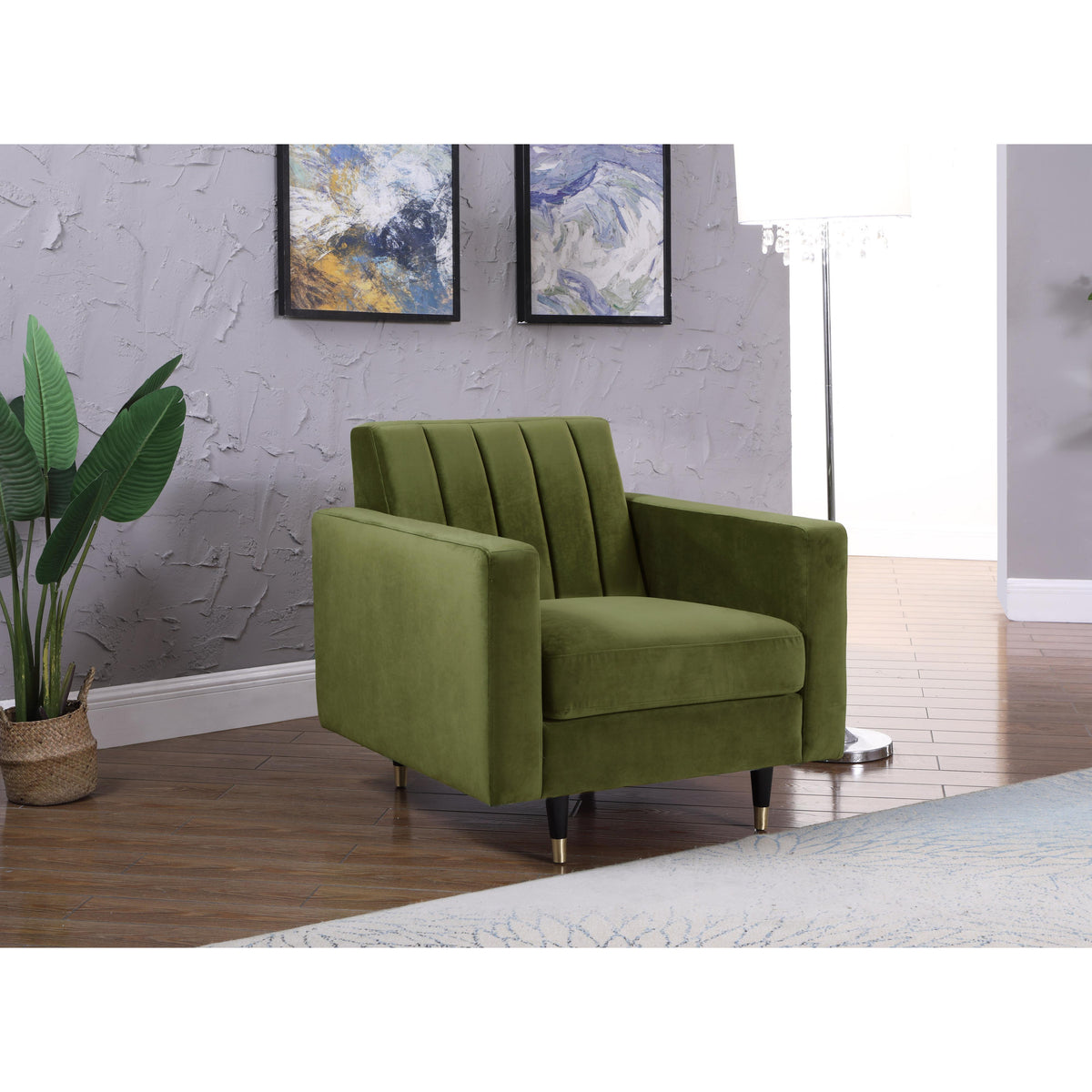 Meridian Lola Olive Velvet Chair