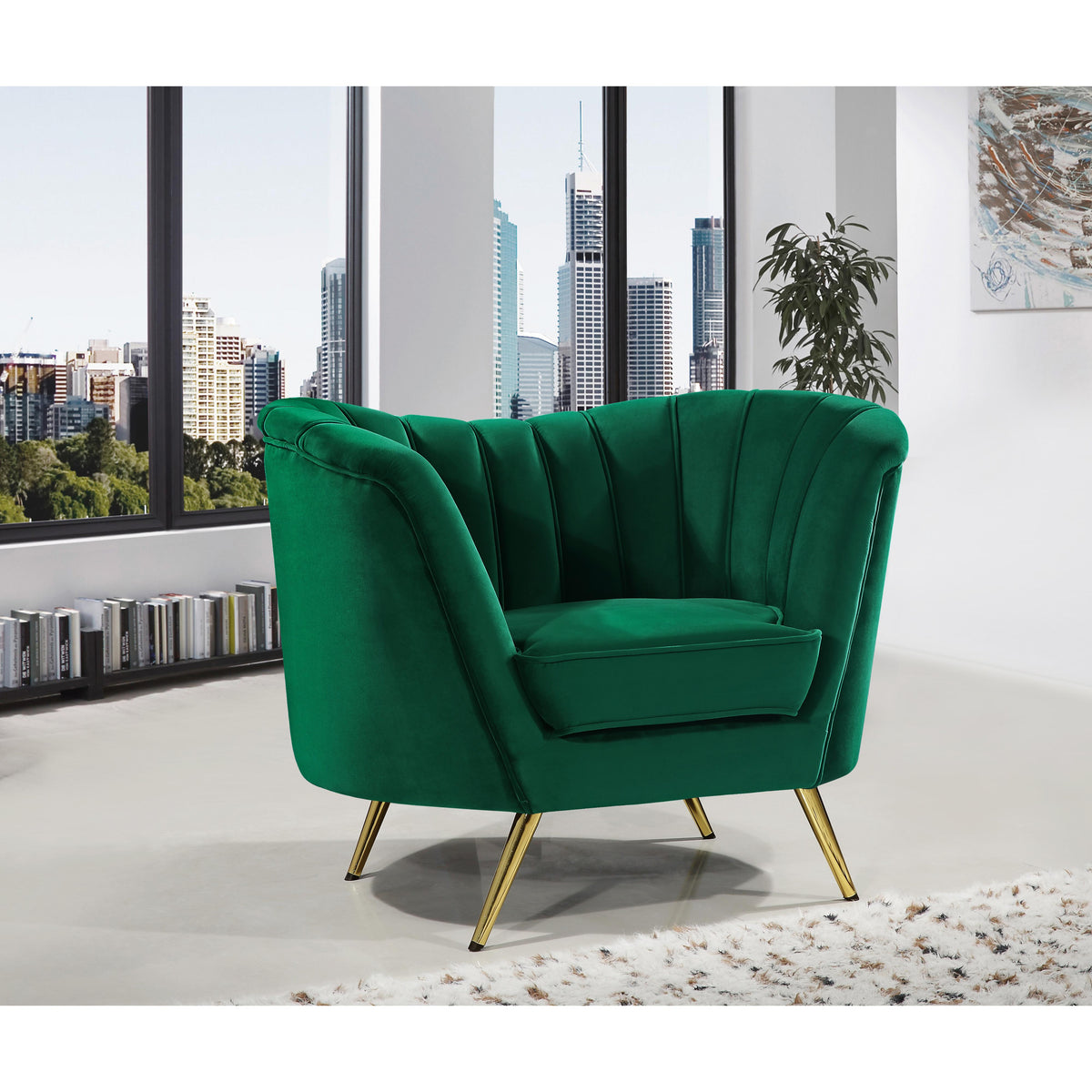 Meridian Margo Green Velvet Chair