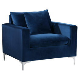 Meridian Naomi Navy Velvet Chair