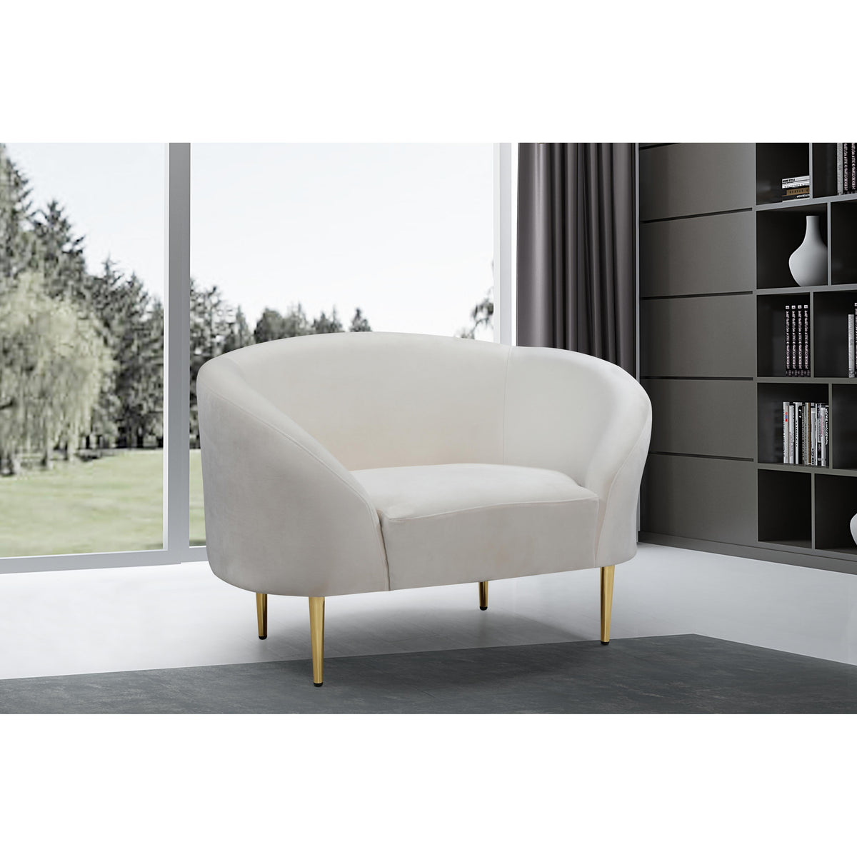 Meridian Ritz Cream Velvet Chair