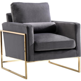 Meridian Mila Grey Velvet Chair