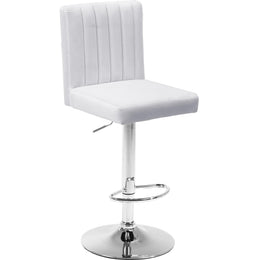 Meridian Joel White Velvet Adjustable Stool