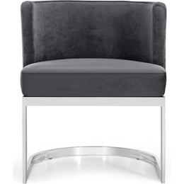Meridian Gianna Grey Velvet Dining Chair