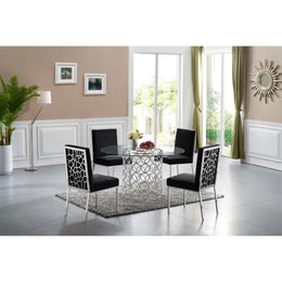 Meridian Opal Black Velvet Dining Chair