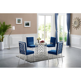 Meridian Opal Navy Velvet Dining Chair