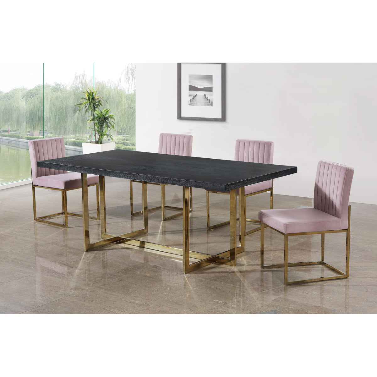 Meridian Elle Gold Dining Table