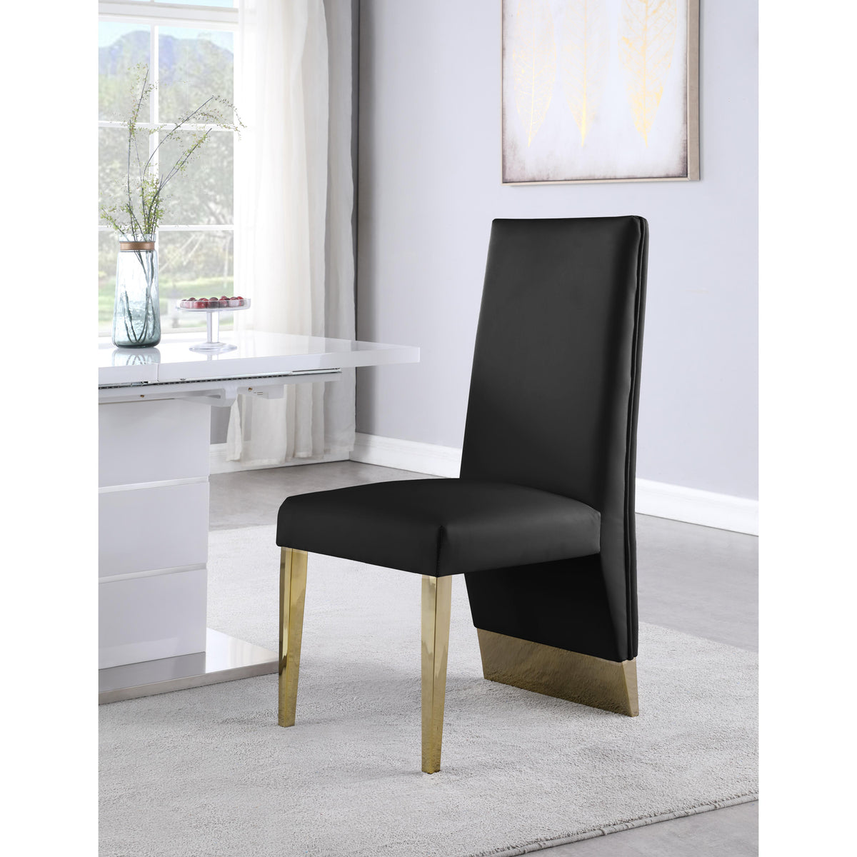 Meridian Porsha Black Vegan Leather Dining Chair