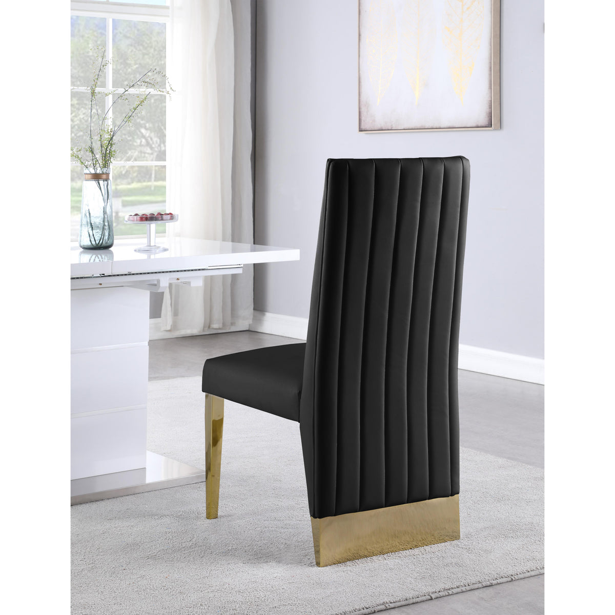 Meridian Porsha Black Vegan Leather Dining Chair