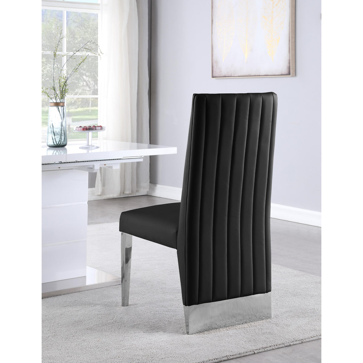 Meridian Porsha Black Vegan Leather Dining Chair
