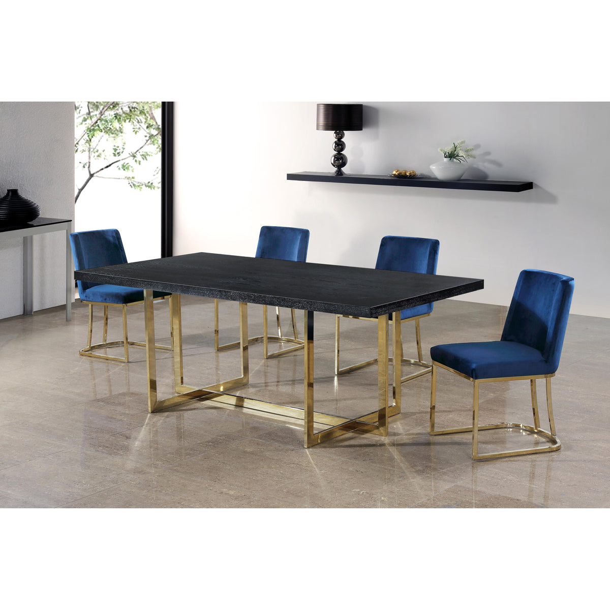 Meridian Heidi Navy Velvet Dining Chair