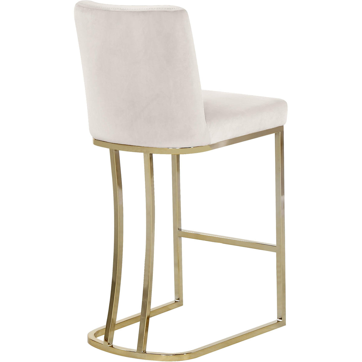 Meridian Heidi Cream Velvet Stool